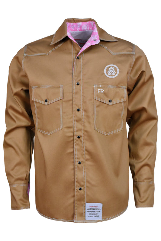 Khaki Pink Paisley