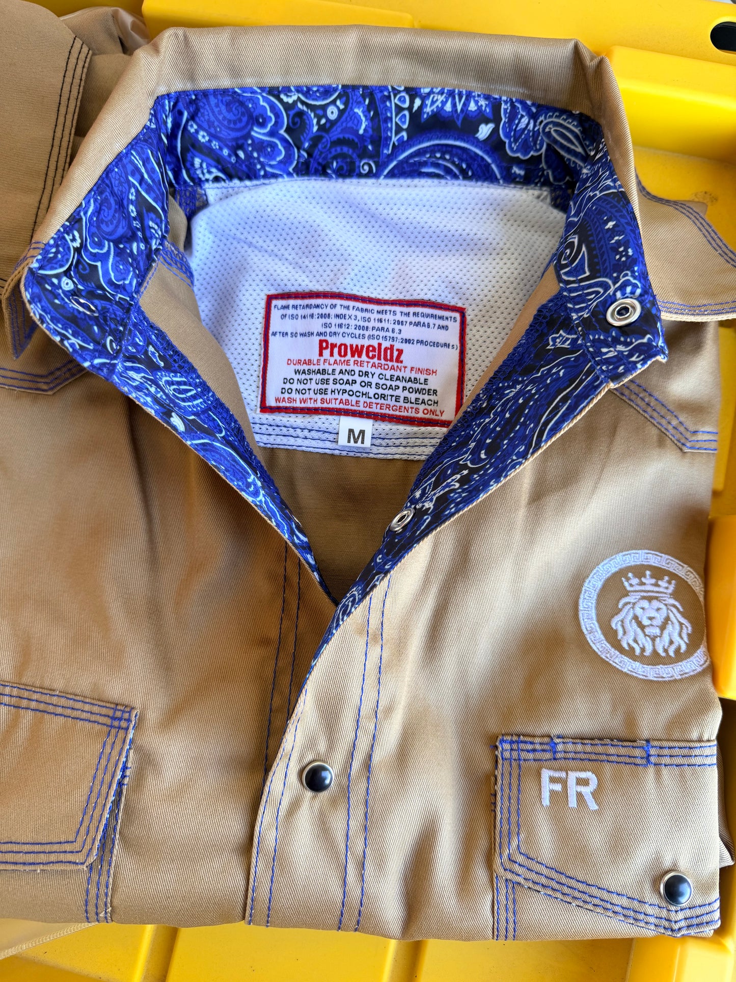 Khaki Blue Paisley