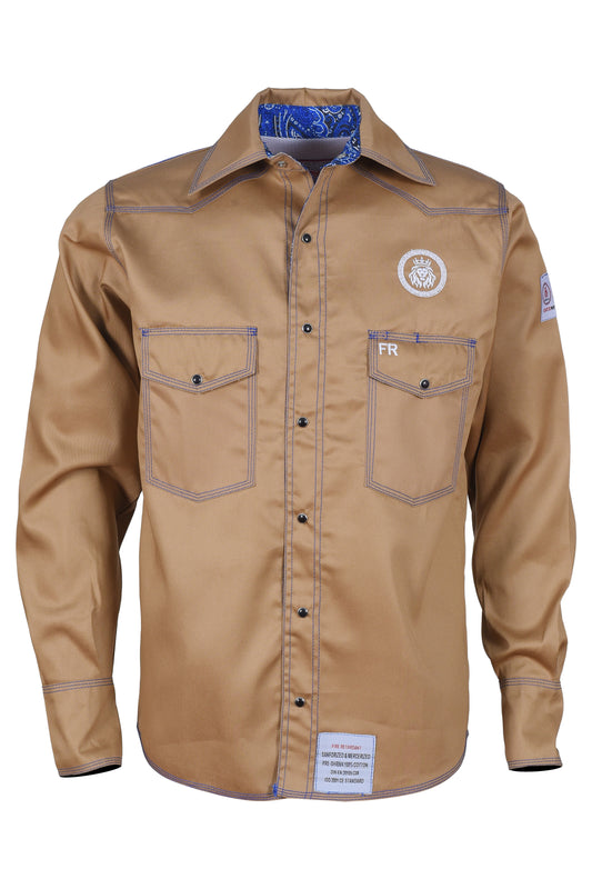 Khaki Blue Paisley