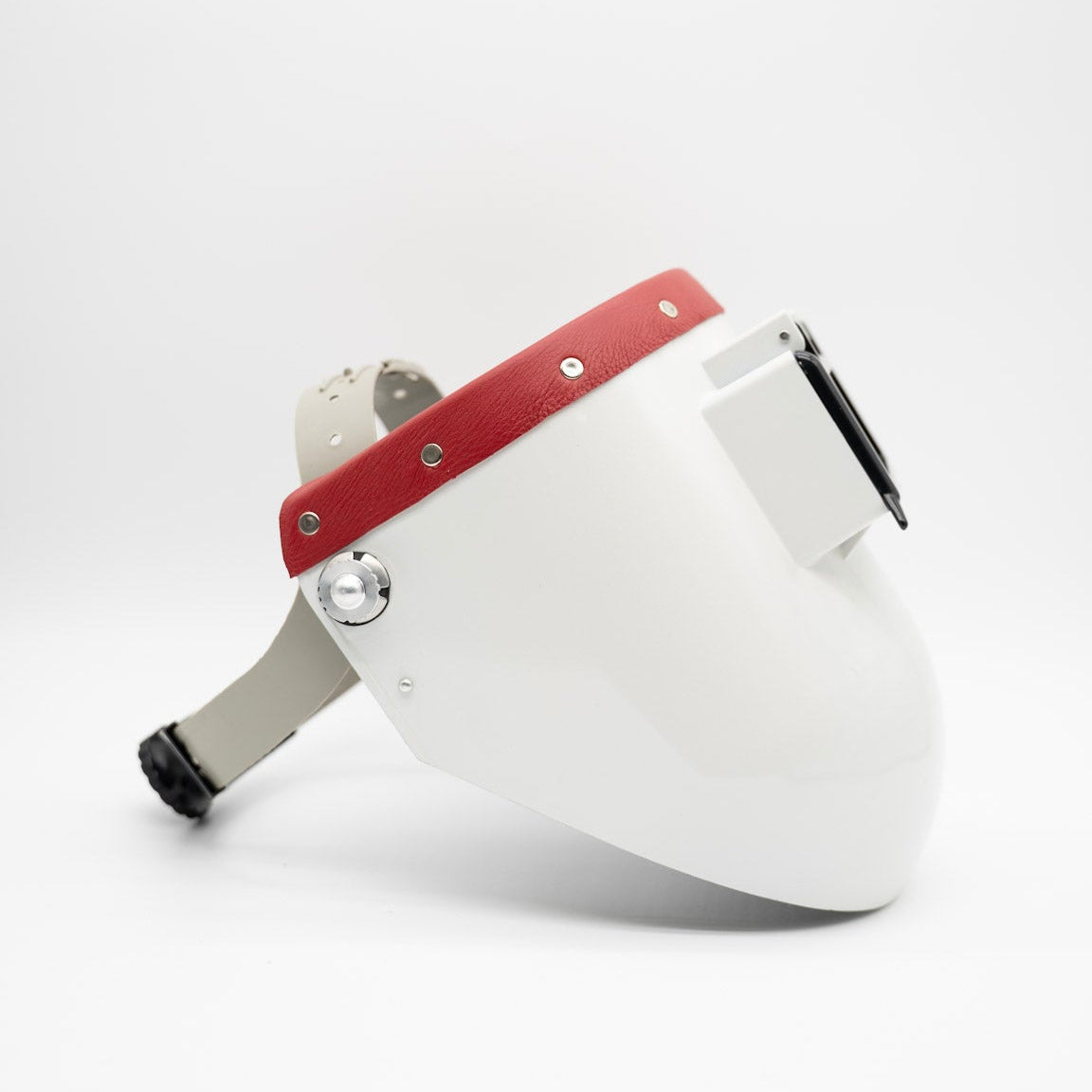 Tiger Scoop - White On Red Leather