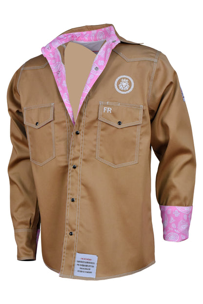 Khaki Pink Paisley